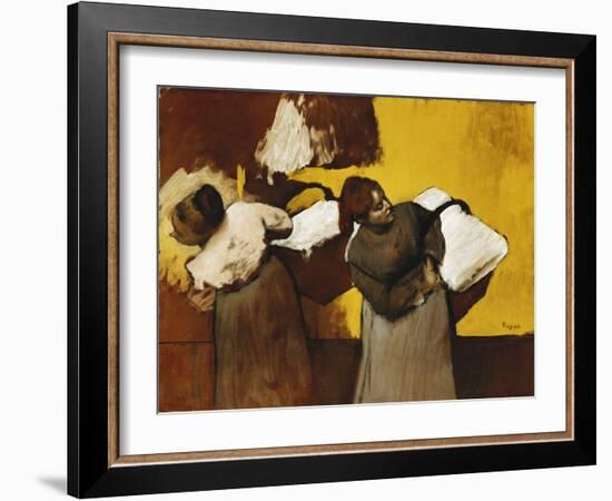 Laundresses; Blanchisseuses, C.1876-Edgar Degas-Framed Giclee Print