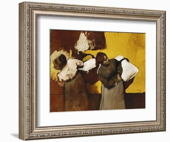 Laundresses; Blanchisseuses, C.1876-Edgar Degas-Framed Giclee Print