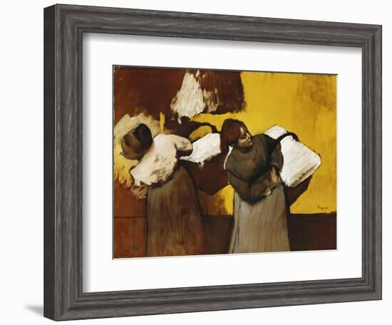 Laundresses; Blanchisseuses, C.1876-Edgar Degas-Framed Giclee Print