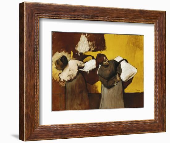 Laundresses; Blanchisseuses, C.1876-Edgar Degas-Framed Giclee Print