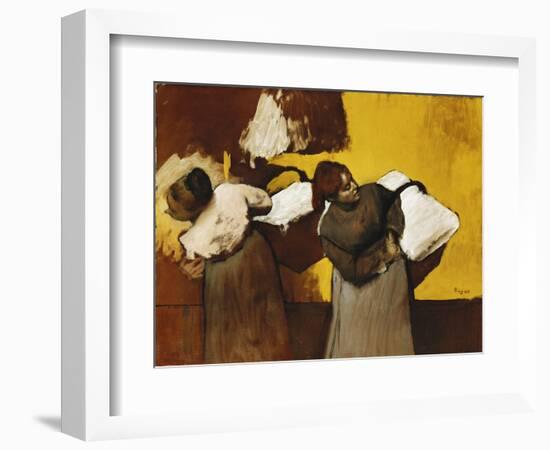 Laundresses; Blanchisseuses, C.1876-Edgar Degas-Framed Giclee Print