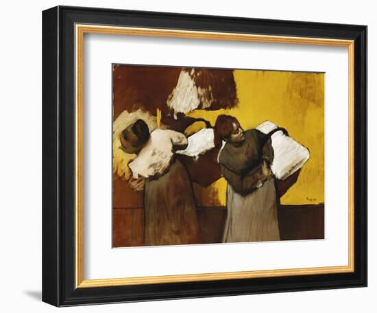 Laundresses; Blanchisseuses, C.1876-Edgar Degas-Framed Giclee Print