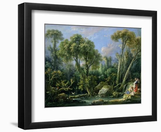 Laundresses in a Landscape, 1760 (Oil on Canvas)-Francois Boucher-Framed Giclee Print