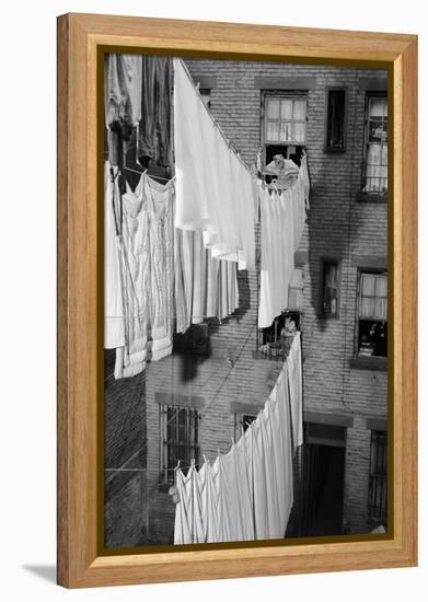 Laundry Drying on Lines-Philip Gendreau-Framed Premier Image Canvas