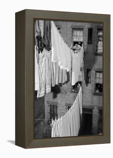 Laundry Drying on Lines-Philip Gendreau-Framed Premier Image Canvas