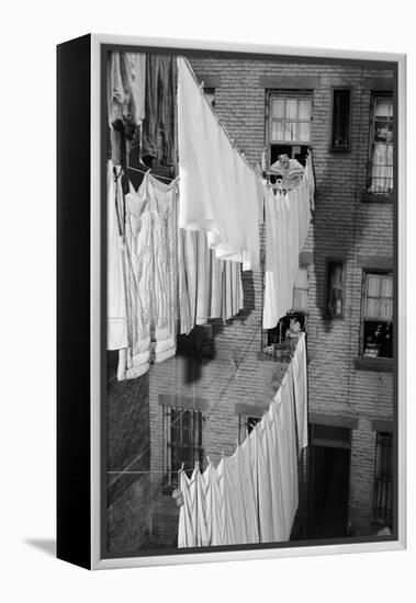 Laundry Drying on Lines-Philip Gendreau-Framed Premier Image Canvas