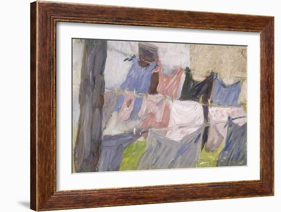 Laundry Fluttering in the Wind. Flatternde Wäsche im Wind-Franz Marc-Framed Giclee Print