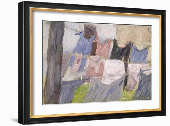 Laundry Fluttering in the Wind. Flatternde Wäsche im Wind-Franz Marc-Framed Giclee Print