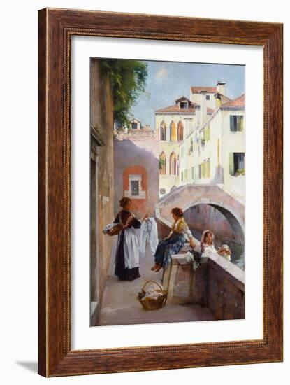 Laundry girls in Venice, 1911-Henry Woods-Framed Giclee Print
