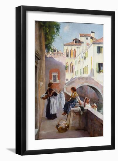 Laundry girls in Venice, 1911-Henry Woods-Framed Giclee Print