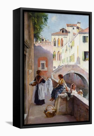 Laundry girls in Venice, 1911-Henry Woods-Framed Premier Image Canvas