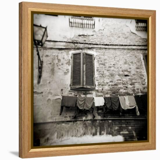 Laundry Hanging from Wall of Old Building, Siena, Tuscany, Italy-Lee Frost-Framed Premier Image Canvas