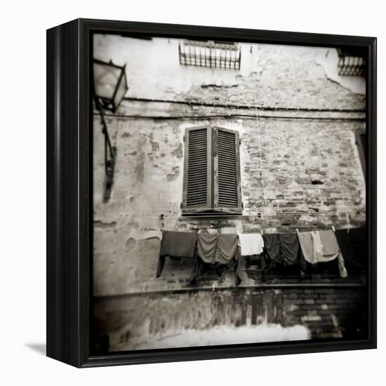 Laundry Hanging from Wall of Old Building, Siena, Tuscany, Italy-Lee Frost-Framed Premier Image Canvas