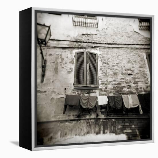 Laundry Hanging from Wall of Old Building, Siena, Tuscany, Italy-Lee Frost-Framed Premier Image Canvas
