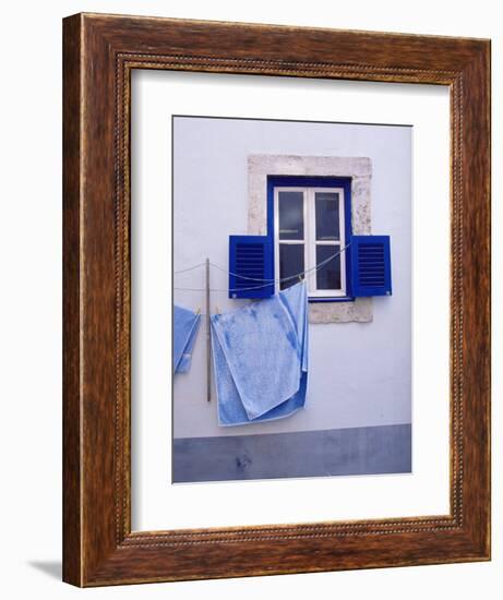 Laundry Hanging on Line at Window in the Moorish Quarter of Alfama, Lisbon, Portugal-Yadid Levy-Framed Photographic Print