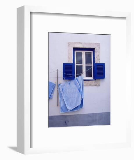 Laundry Hanging on Line at Window in the Moorish Quarter of Alfama, Lisbon, Portugal-Yadid Levy-Framed Photographic Print