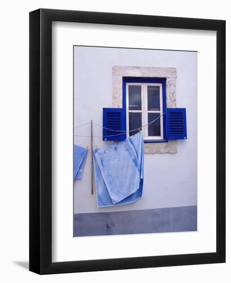 Laundry Hanging on Line at Window in the Moorish Quarter of Alfama, Lisbon, Portugal-Yadid Levy-Framed Photographic Print