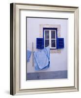 Laundry Hanging on Line at Window in the Moorish Quarter of Alfama, Lisbon, Portugal-Yadid Levy-Framed Photographic Print