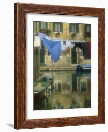 Laundry Hung over Canal to Dry, the Ghetto, Venice, Veneto, Italy, Europe-Lee Frost-Framed Photographic Print