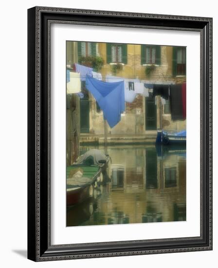 Laundry Hung over Canal to Dry, the Ghetto, Venice, Veneto, Italy, Europe-Lee Frost-Framed Photographic Print