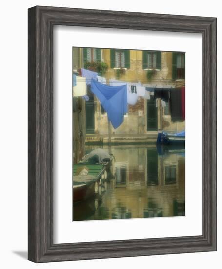 Laundry Hung over Canal to Dry, the Ghetto, Venice, Veneto, Italy, Europe-Lee Frost-Framed Photographic Print