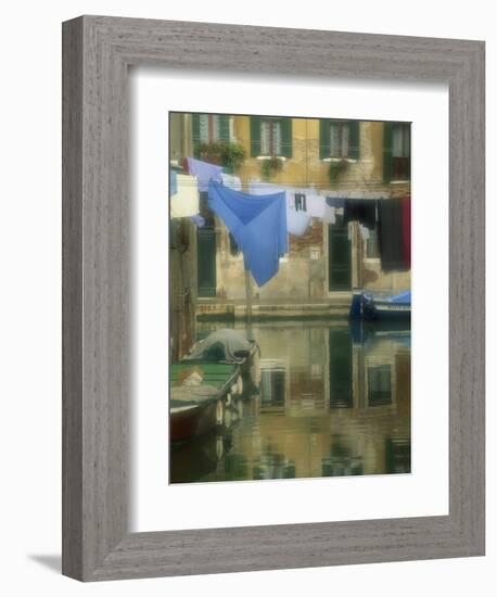 Laundry Hung over Canal to Dry, the Ghetto, Venice, Veneto, Italy, Europe-Lee Frost-Framed Photographic Print