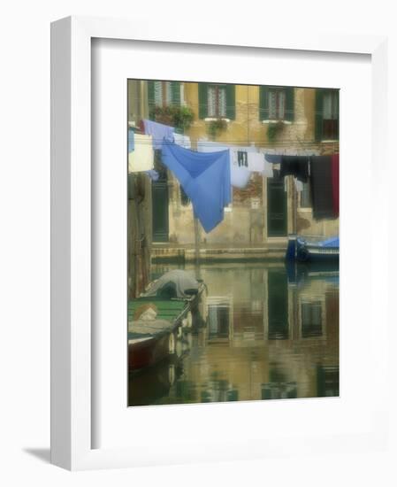 Laundry Hung over Canal to Dry, the Ghetto, Venice, Veneto, Italy, Europe-Lee Frost-Framed Photographic Print