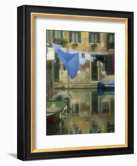 Laundry Hung over Canal to Dry, the Ghetto, Venice, Veneto, Italy, Europe-Lee Frost-Framed Photographic Print