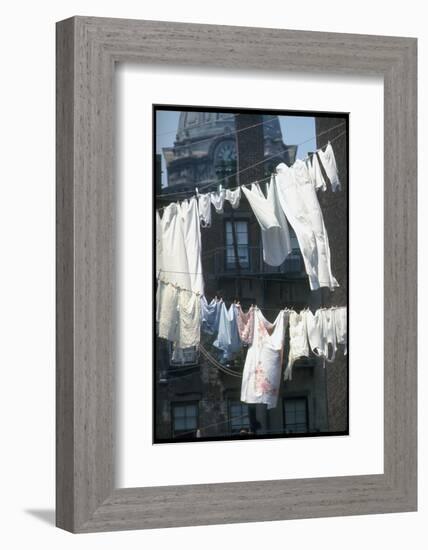 Laundry on Line in Slum Area in New York City-Vernon Merritt III-Framed Photographic Print