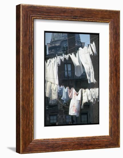 Laundry on Line in Slum Area in New York City-Vernon Merritt III-Framed Photographic Print