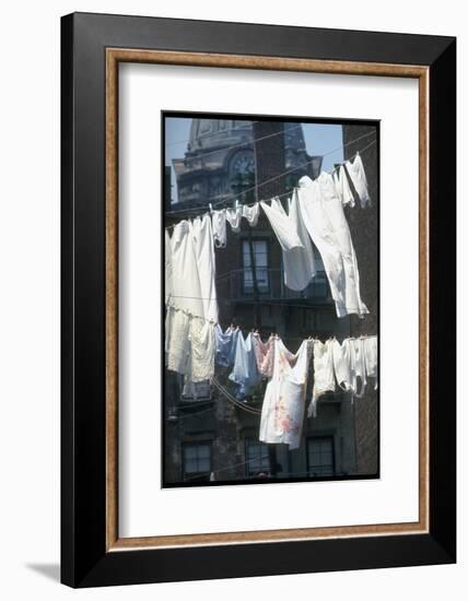 Laundry on Line in Slum Area in New York City-Vernon Merritt III-Framed Photographic Print