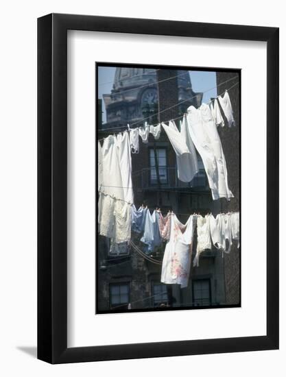 Laundry on Line in Slum Area in New York City-Vernon Merritt III-Framed Photographic Print