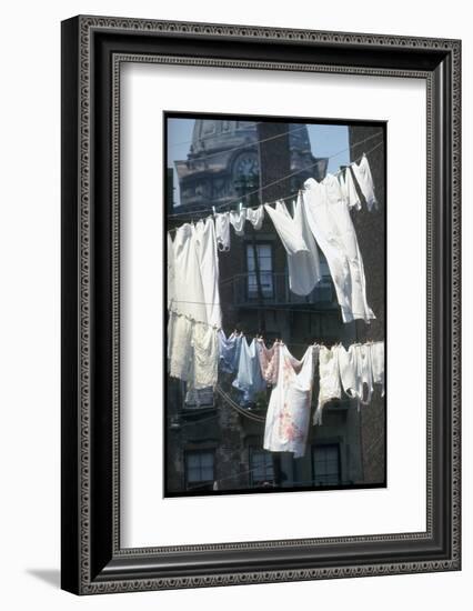 Laundry on Line in Slum Area in New York City-Vernon Merritt III-Framed Photographic Print