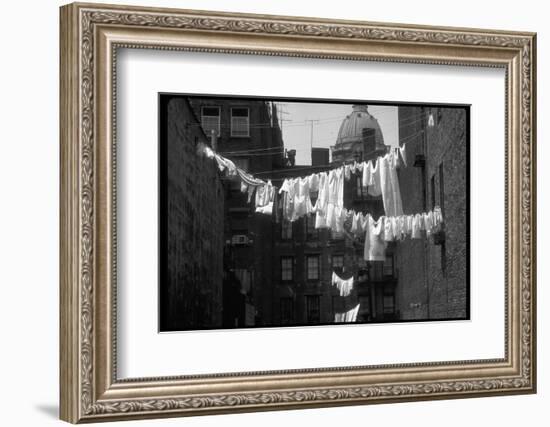 Laundry on Line in Slum Area in New York City-Vernon Merritt III-Framed Photographic Print