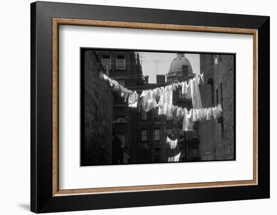 Laundry on Line in Slum Area in New York City-Vernon Merritt III-Framed Photographic Print