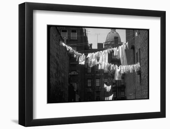 Laundry on Line in Slum Area in New York City-Vernon Merritt III-Framed Photographic Print