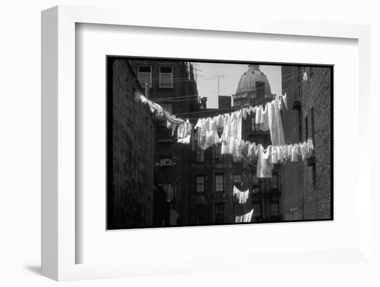 Laundry on Line in Slum Area in New York City-Vernon Merritt III-Framed Photographic Print