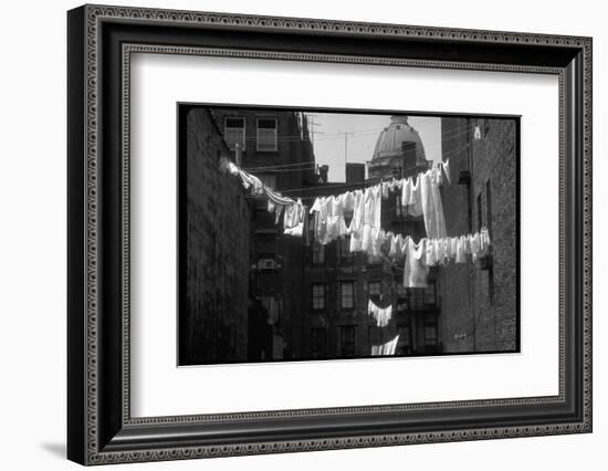 Laundry on Line in Slum Area in New York City-Vernon Merritt III-Framed Photographic Print