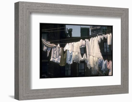 Laundry on Line in Slum Area in New York City-Vernon Merritt III-Framed Photographic Print