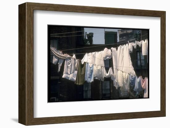 Laundry on Line in Slum Area in New York City-Vernon Merritt III-Framed Photographic Print