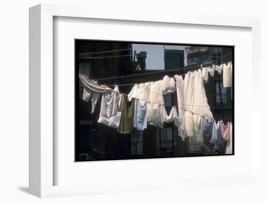 Laundry on Line in Slum Area in New York City-Vernon Merritt III-Framed Photographic Print