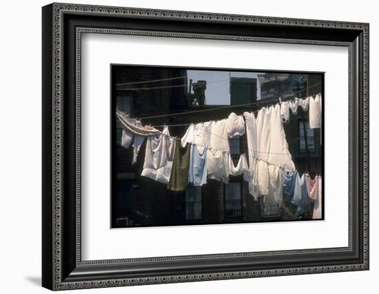 Laundry on Line in Slum Area in New York City-Vernon Merritt III-Framed Photographic Print