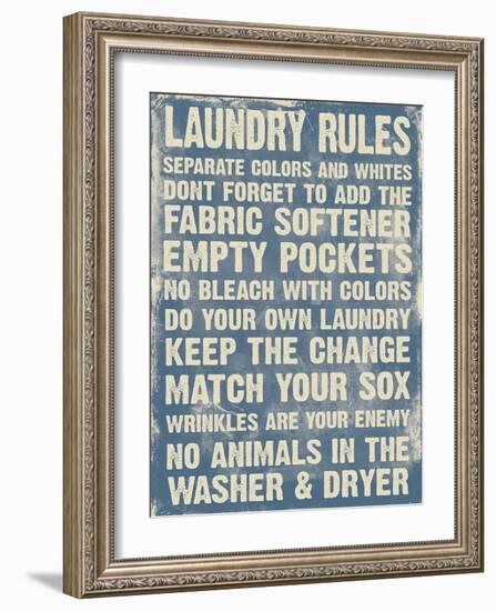 Laundry Room (Blue)-Jace Grey-Framed Art Print