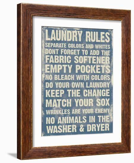 Laundry Room (Blue)-Jace Grey-Framed Art Print