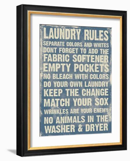 Laundry Room (Blue)-Jace Grey-Framed Art Print