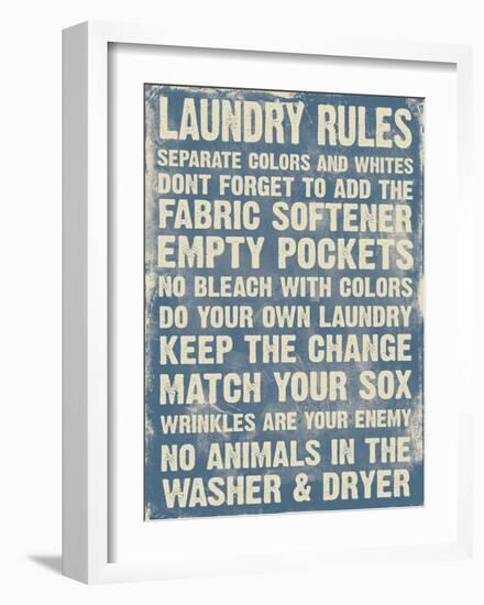 Laundry Room (Blue)-Jace Grey-Framed Art Print