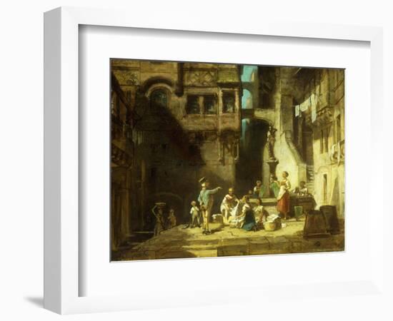 Laundry Women at the Well-Carl Spitzweg-Framed Giclee Print