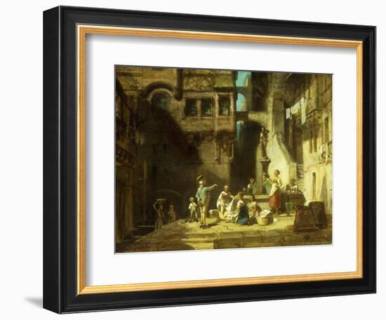 Laundry Women at the Well-Carl Spitzweg-Framed Giclee Print