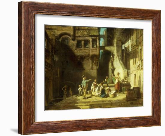 Laundry Women at the Well-Carl Spitzweg-Framed Giclee Print