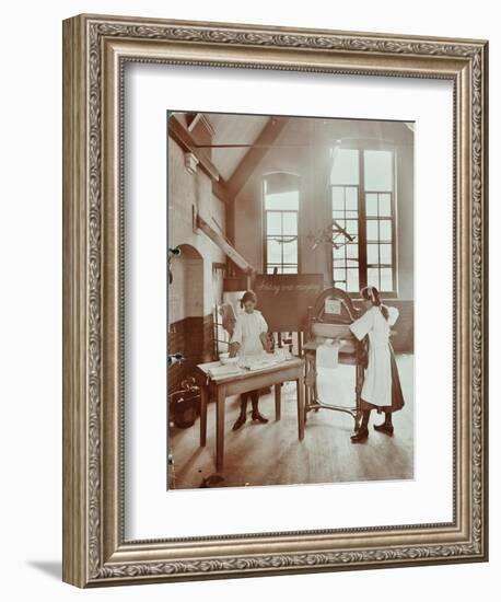 Laundry Work, Tennyson Street School, Battersea, London, 1907-null-Framed Photographic Print